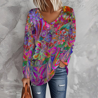 T-Shirt À Imprimé Floral Vintage