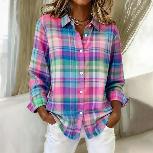 Chemisier À Carreaux Colorée